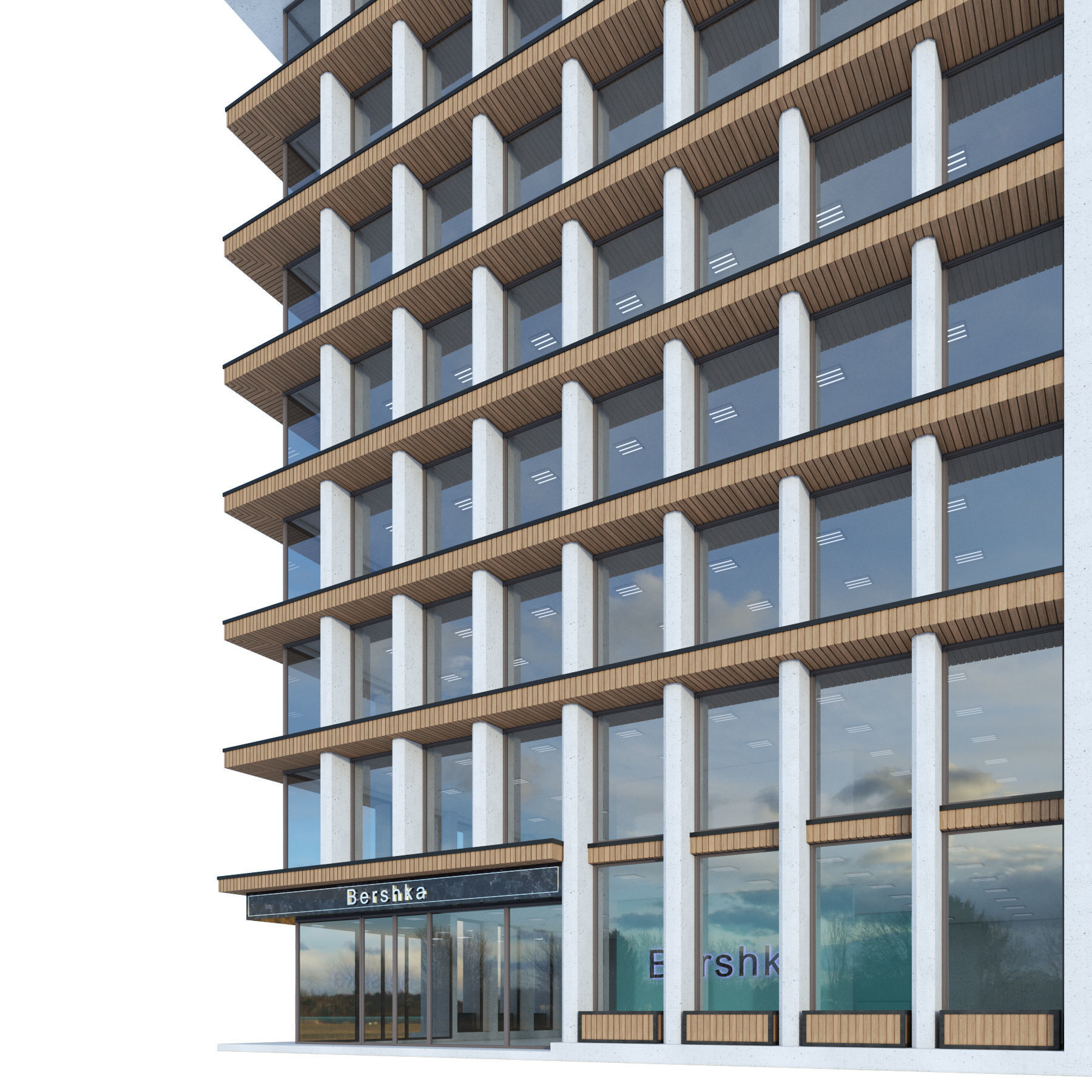 Modern office building No 4 3D model_6