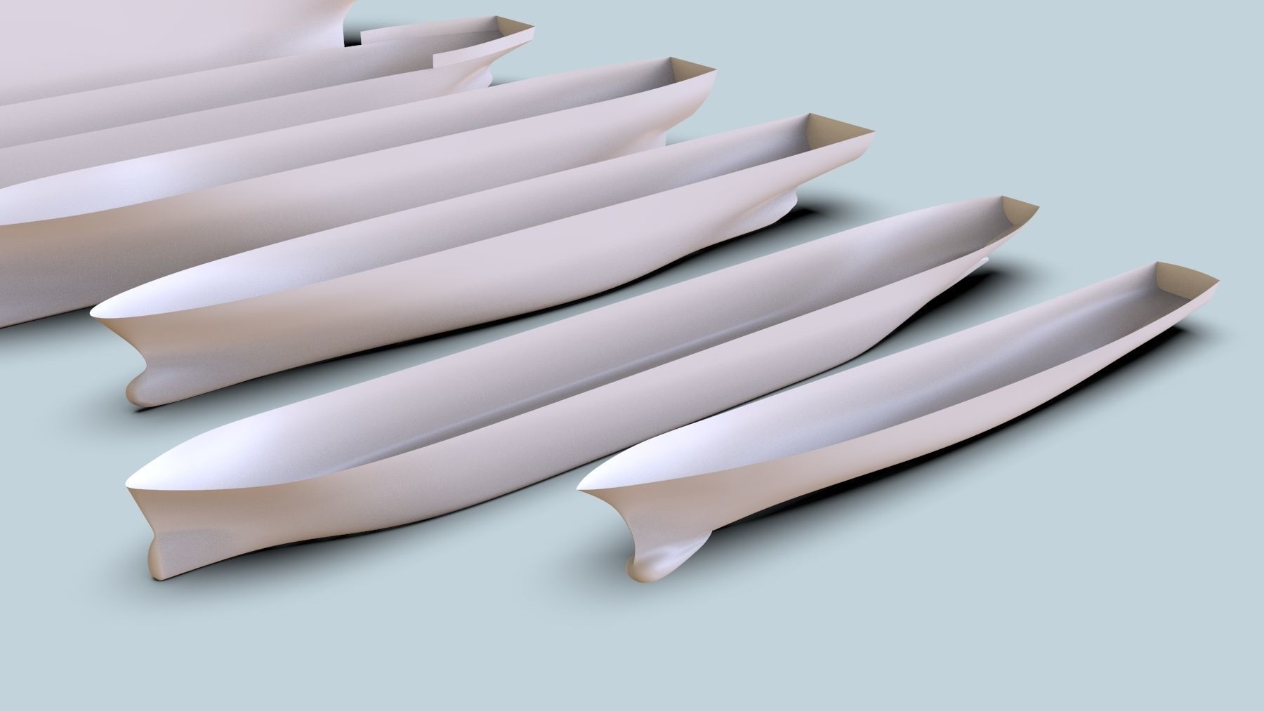 Hulls collection group of boats 3D model_3
