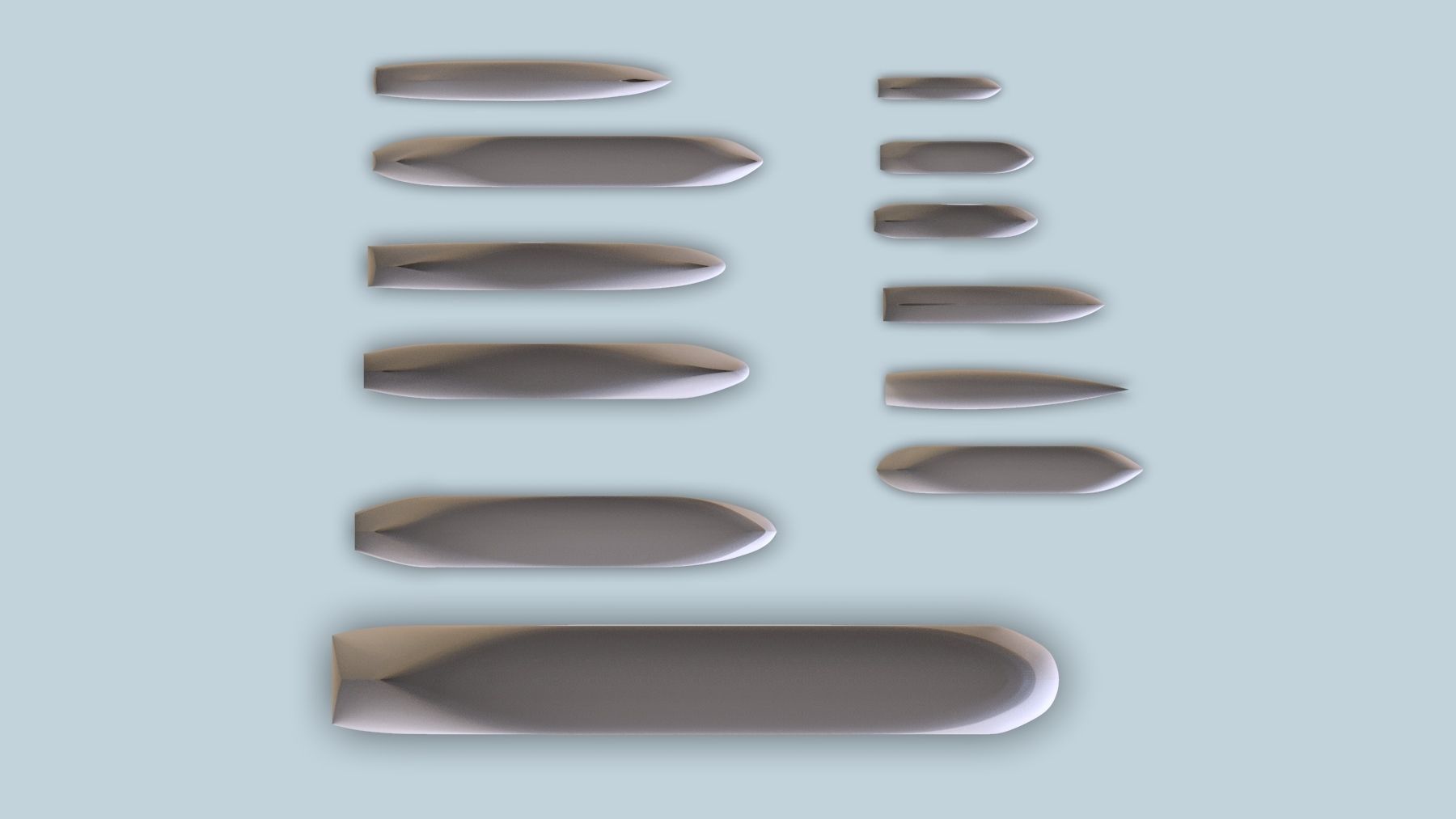 Hulls collection group of boats 3D model_7