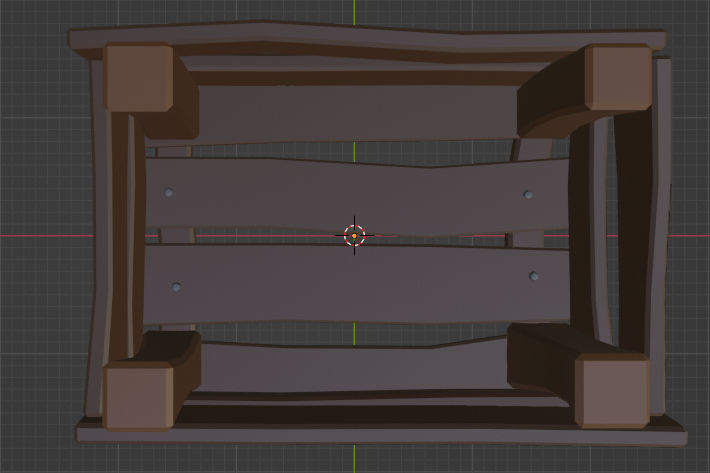 Simple tools with old wooden box with a couple of stones Low-poly 3D model_7