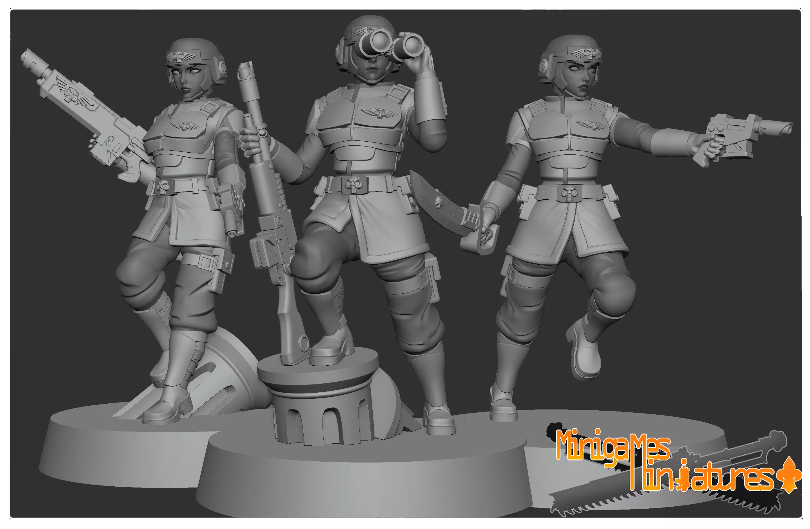 Imperial guardsmen anime figurines 3D print model_0