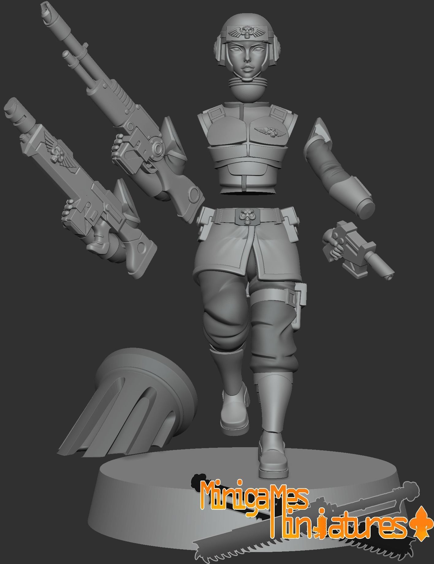 Imperial guardsmen anime figurines 3D print model_2