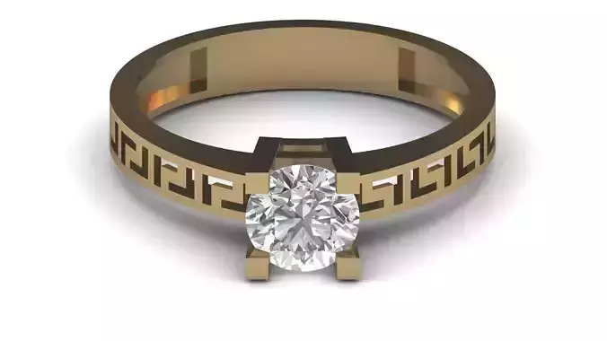 Single Stone Diamond Engagement Wedding Ring 3DM STL 99