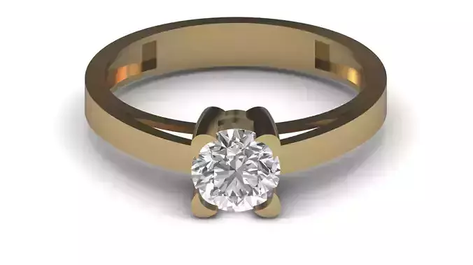 Single Stone Diamond Engagement Wedding Ring 3DM STL 98