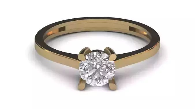 Single Stone Diamond Engagement Wedding Ring 3DM STL 97