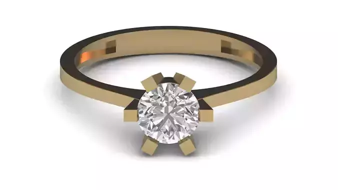 Single Stone Diamond Engagement Wedding Ring 3DM STL 96