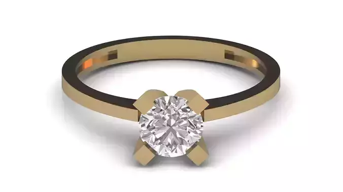 Single Stone Diamond Engagement Wedding Ring 3DM STL95