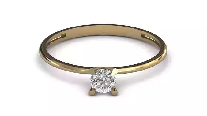 Single Stone Diamond Engagement Wedding Ring 3DM STL 93