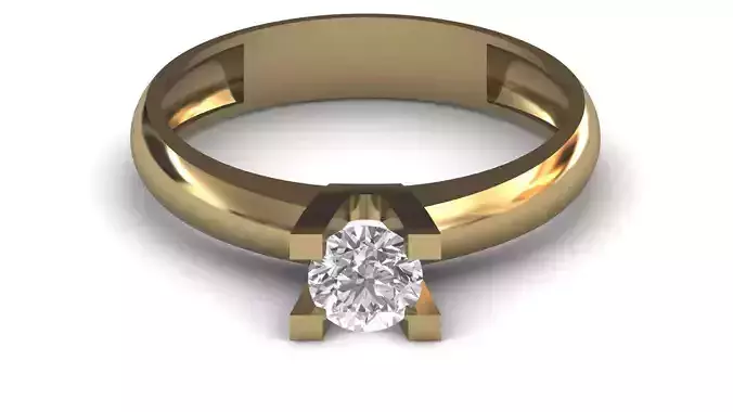 Single Stone Diamond Engagement Wedding Ring 3DM STL 92