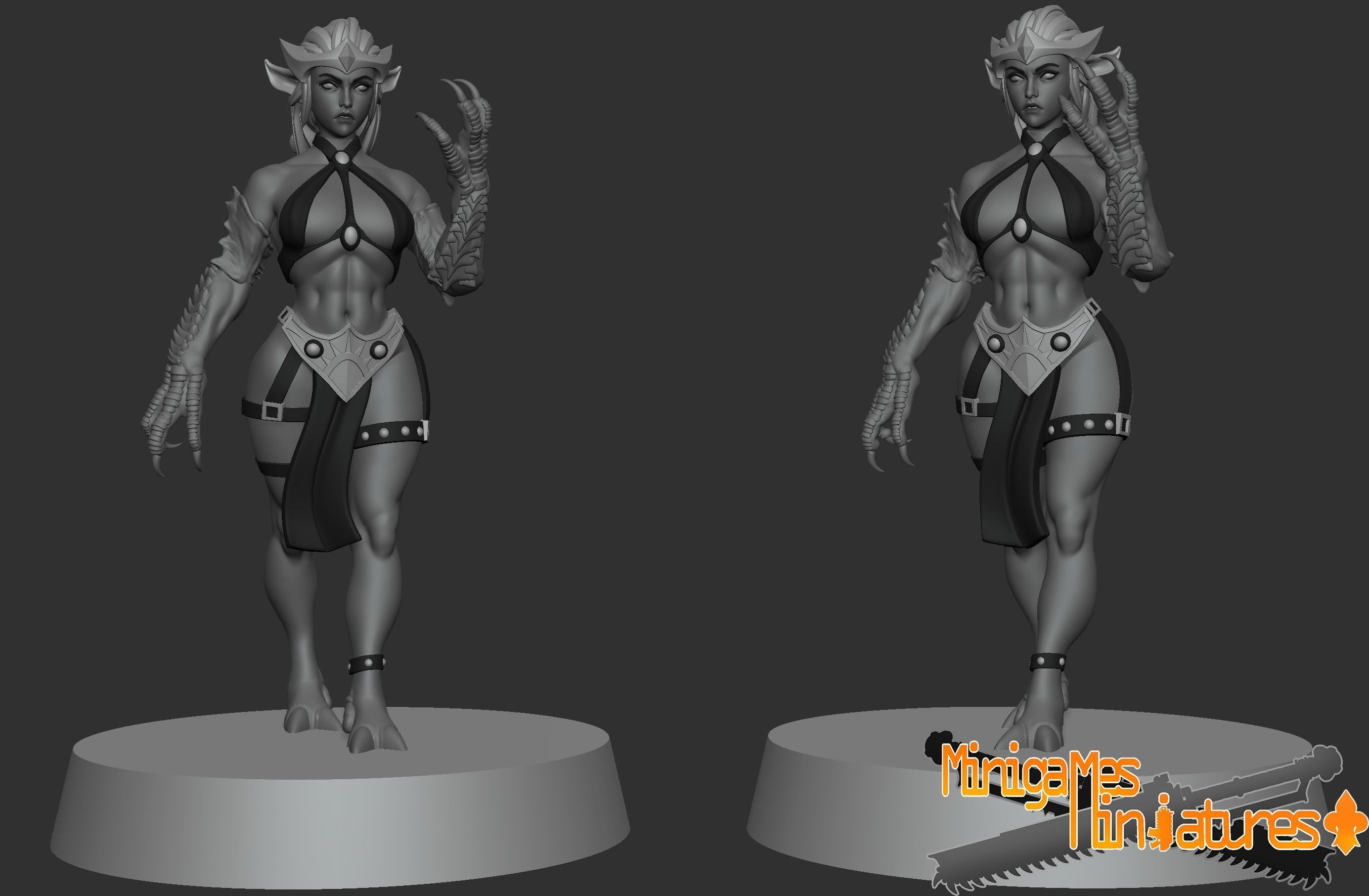 Demonesses anime figurines 3D print model_1