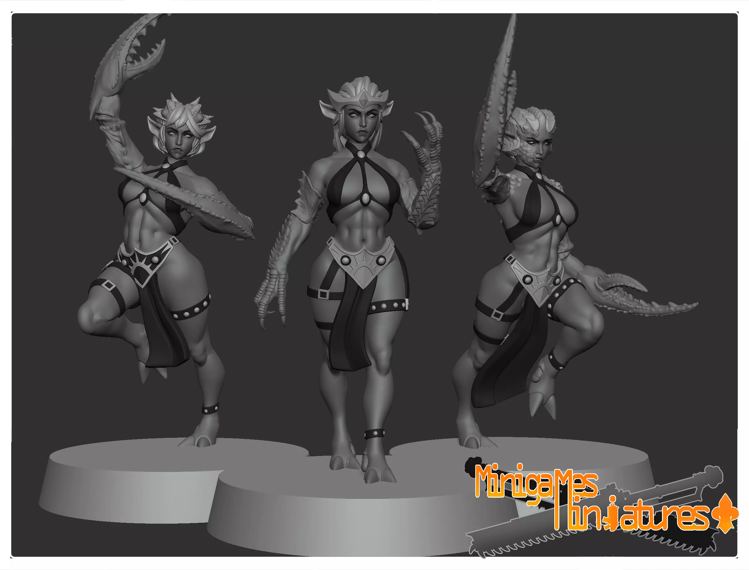 Demonesses anime figurines 3D print model_0