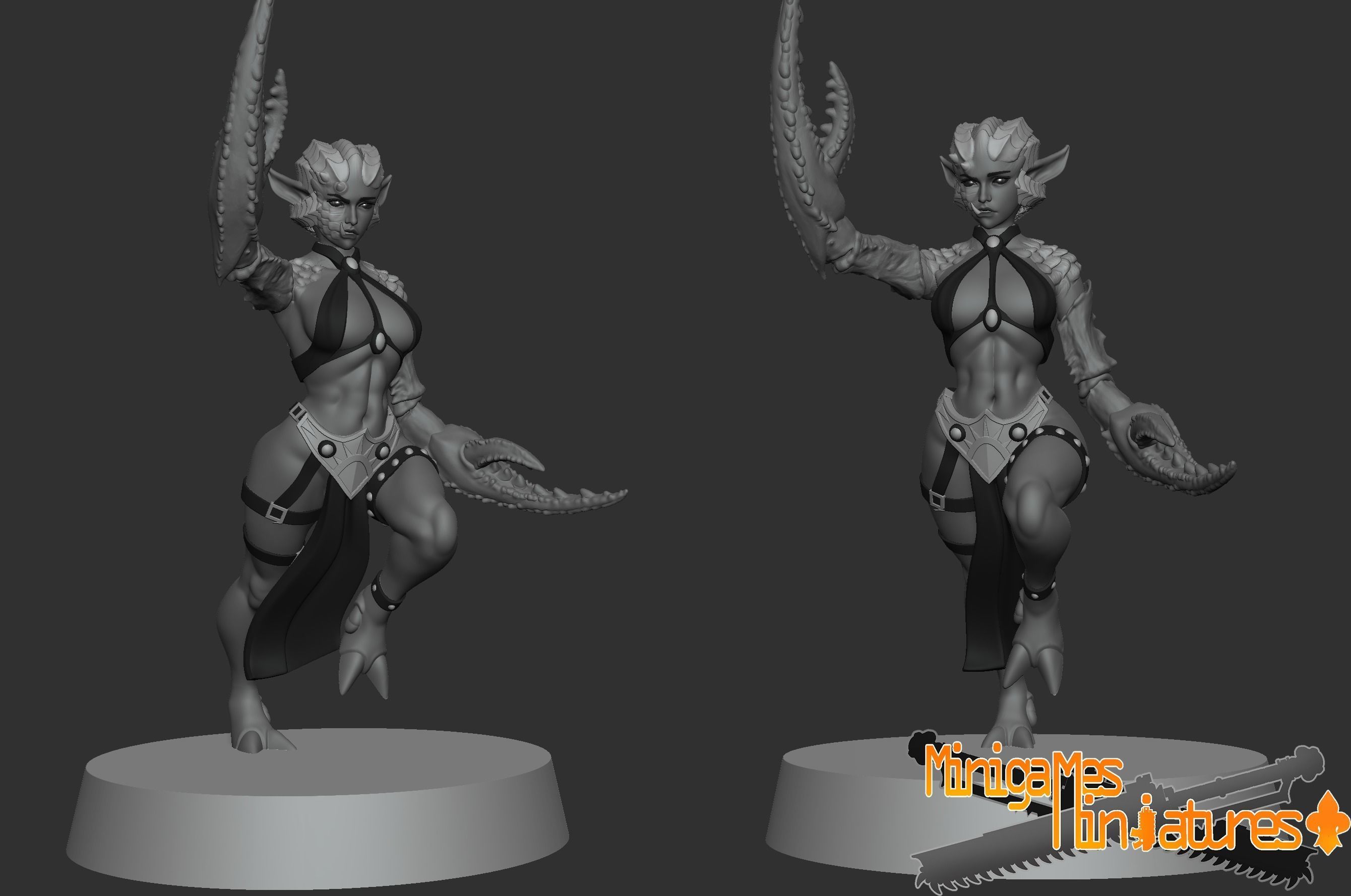 Demonesses anime figurines 3D print model_2