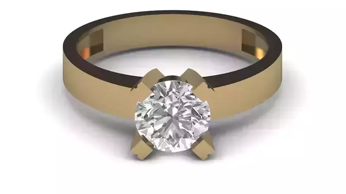 Single Stone Diamond Engagement Wedding Ring 3DM STL 91