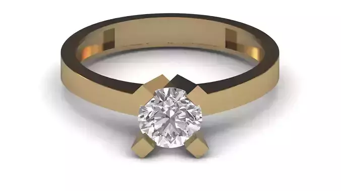 Single Stone Diamond Engagement Wedding Ring 3DM STL 90