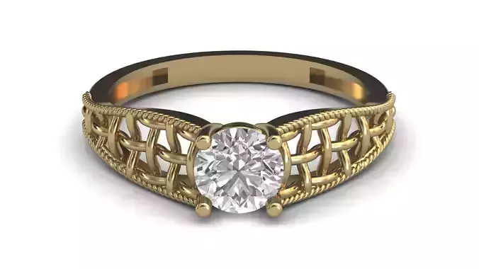 Single Stone Diamond Engagement Wedding Ring 3DM STL 9