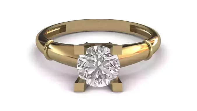 Single Stone Diamond Engagement Wedding Ring 3DM STL 89