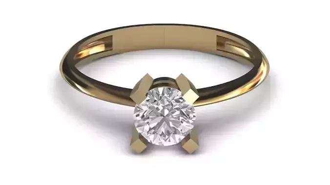 Single Stone Diamond Engagement Wedding Ring 3DM STL 87