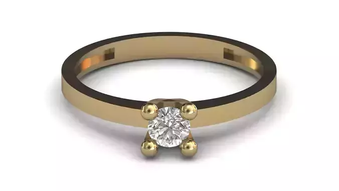 Single Stone Diamond Engagement Wedding Ring 3DM STL 86