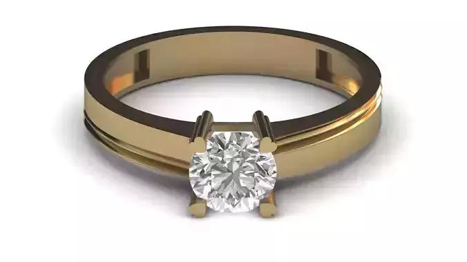 Single Stone Diamond Engagement Wedding Ring 3DM STL 83