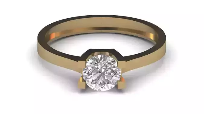 Single Stone Diamond Engagement Wedding Ring 3DM STL 78