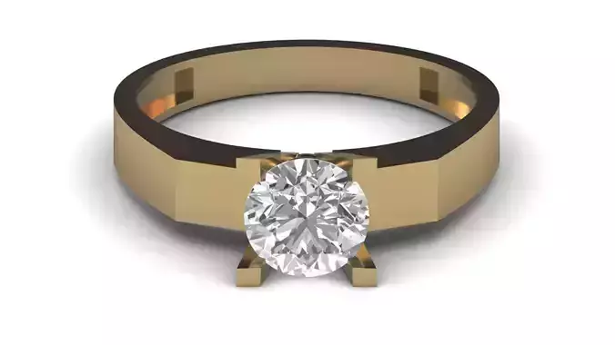 Single Stone Diamond Engagement Wedding Ring 3DM STL 77