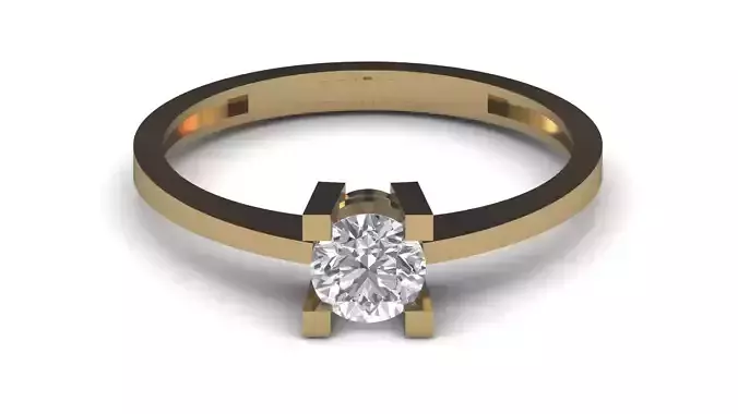 Single Stone Diamond Engagement Wedding Ring 3DM STL 76