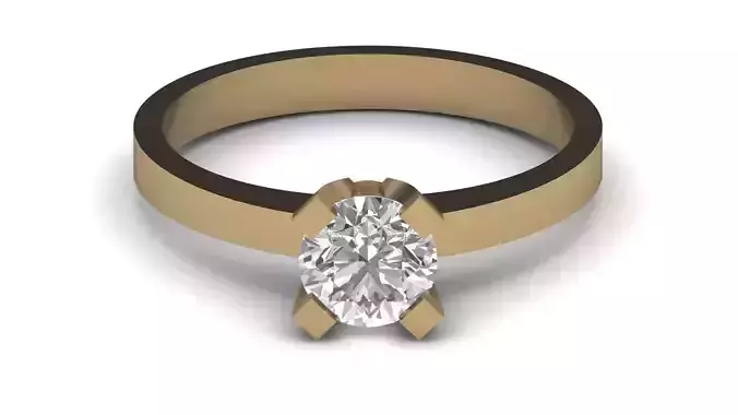 Single Stone Diamond Engagement Wedding Ring 3DM STL 75