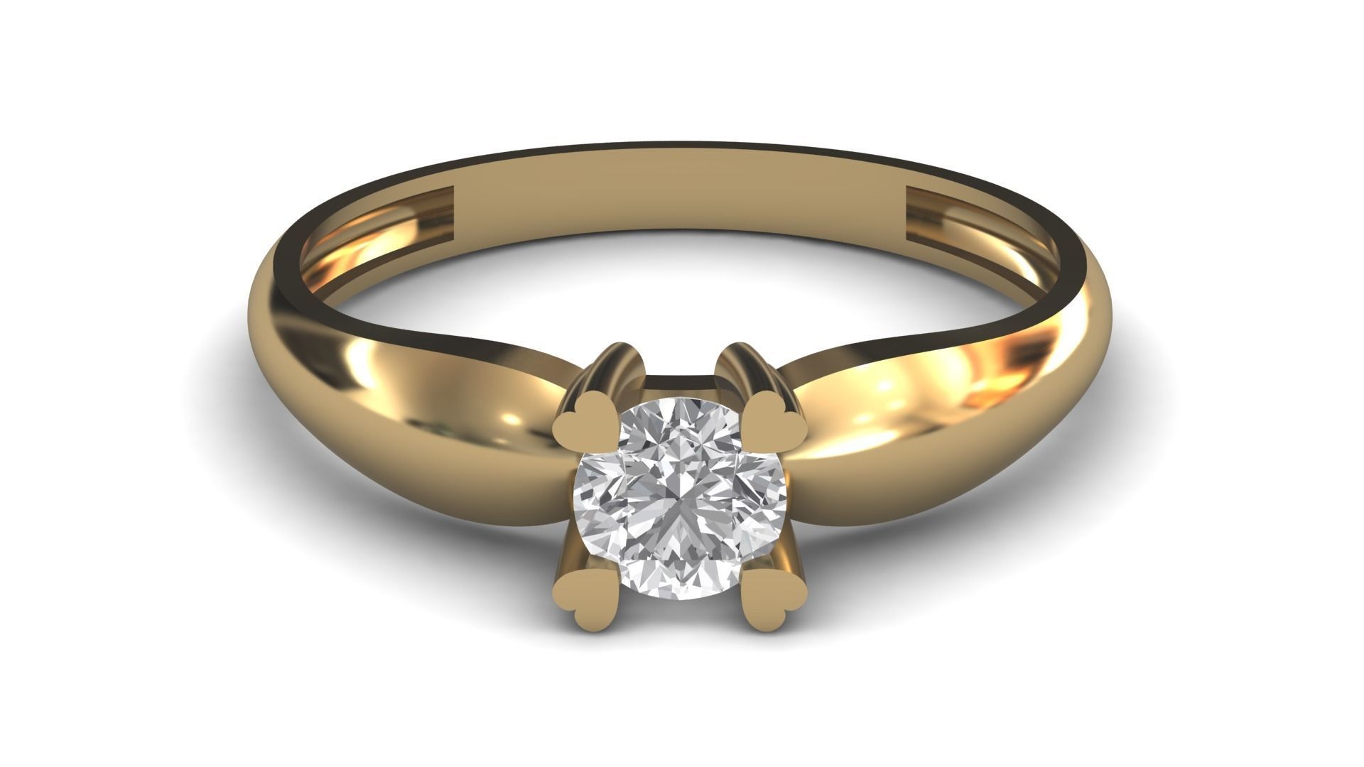 Single Stone Diamond Engagement Wedding Ring 3DM 74 3D print model_8