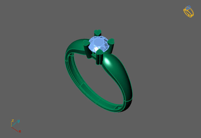 Single Stone Diamond Engagement Wedding Ring 3DM 74 3D print model_3