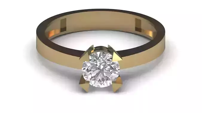Single Stone Diamond Engagement Wedding Ring 3DM STL 73
