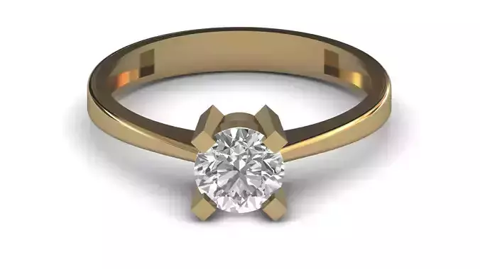 Single Stone Diamond Engagement Wedding Ring 3DM STL 72