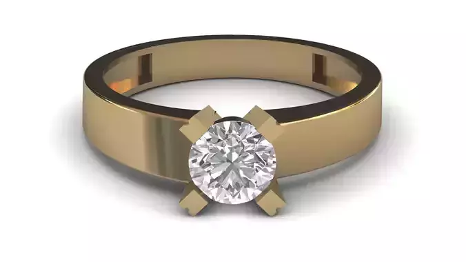 Single Stone Diamond Engagement Wedding Ring 3DM STL 71