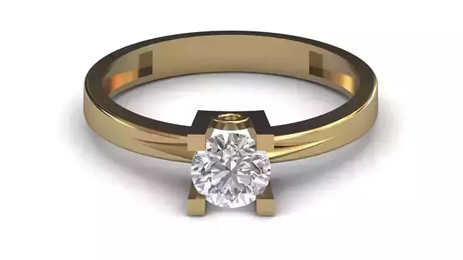 Single Stone Diamond Engagement Wedding Ring 3DM STL 70