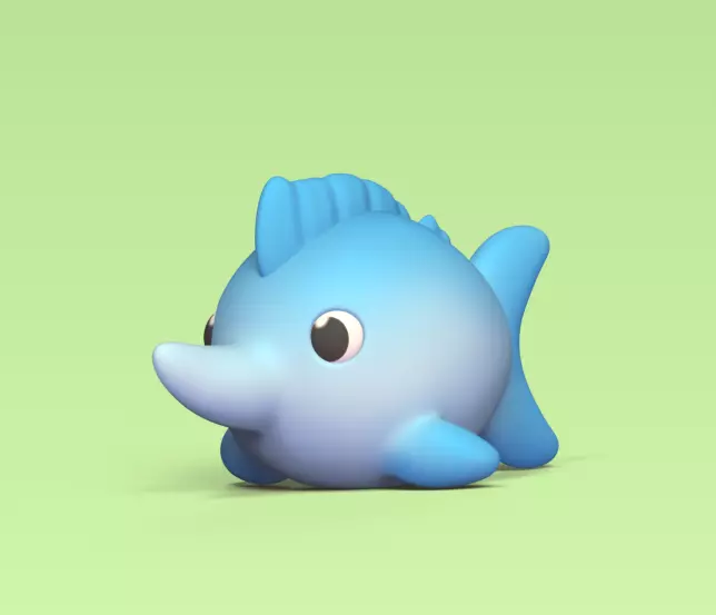 Cute Sword Fish 3D print model