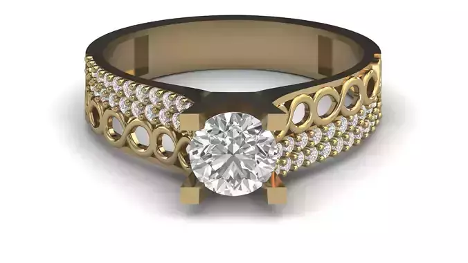 Single Stone Diamond Engagement Wedding Ring 3DM STL 69