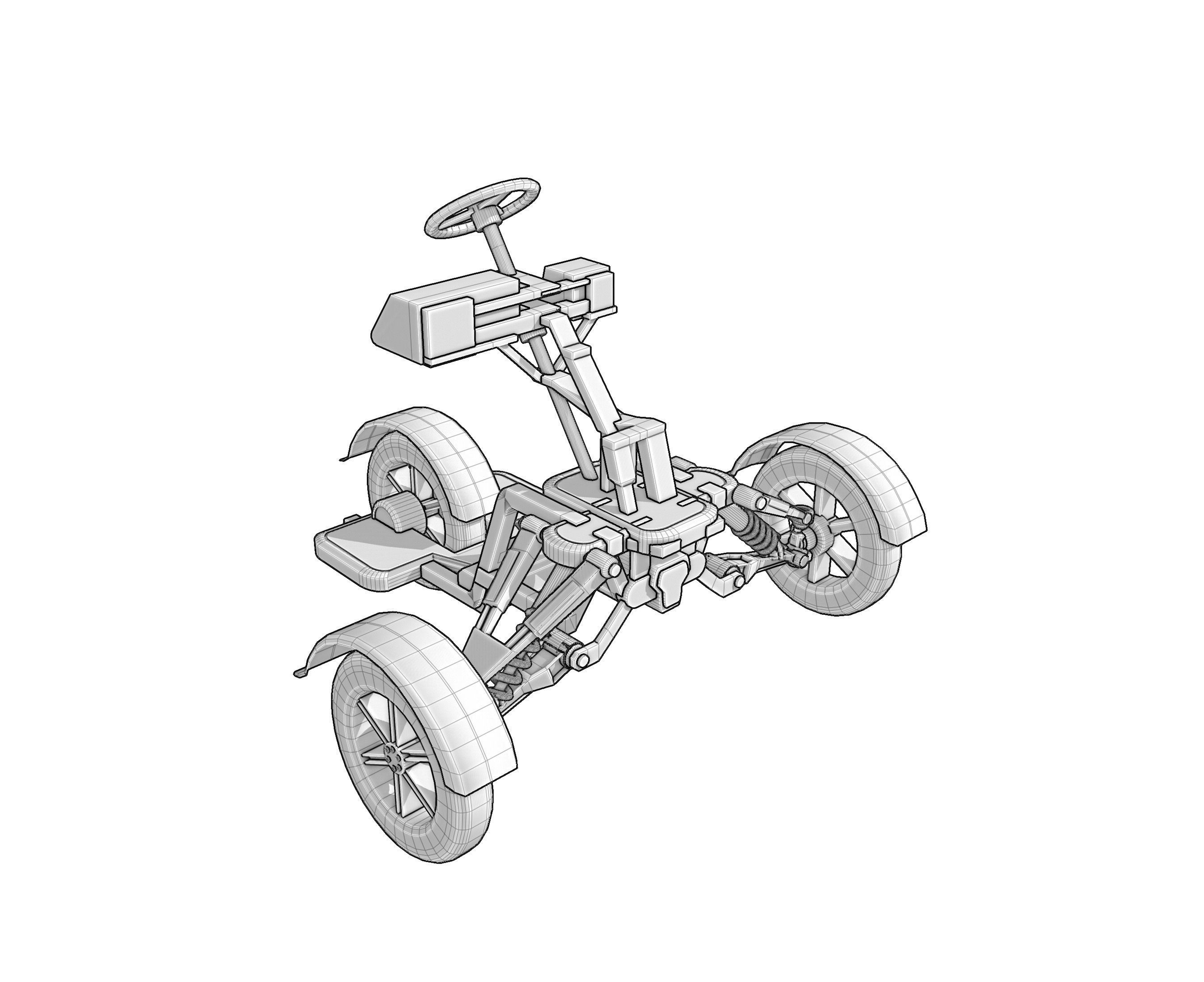 Electric Suspension Vehicle Model Design 3D model_3