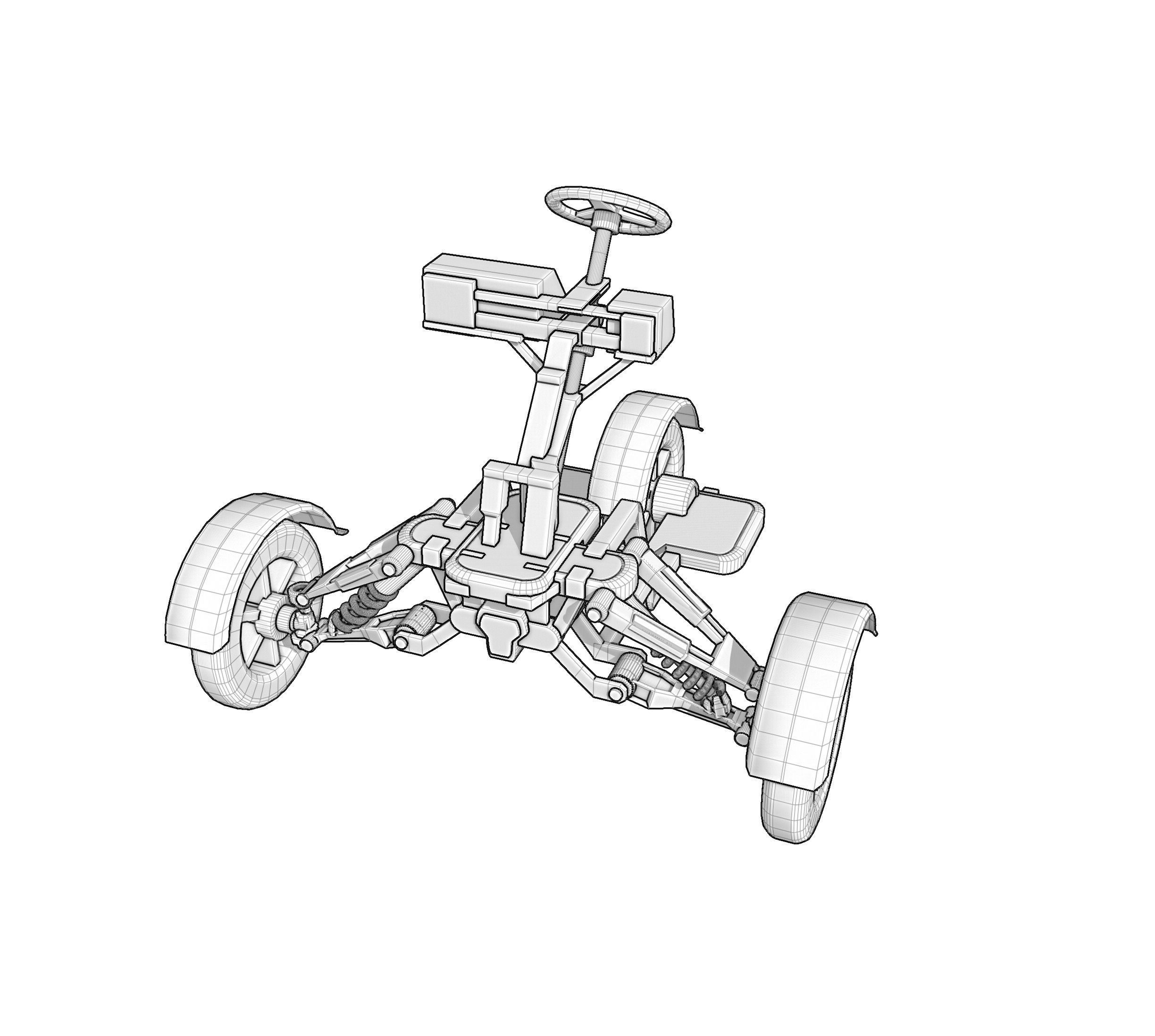 Electric Suspension Vehicle Model Design 3D model_4