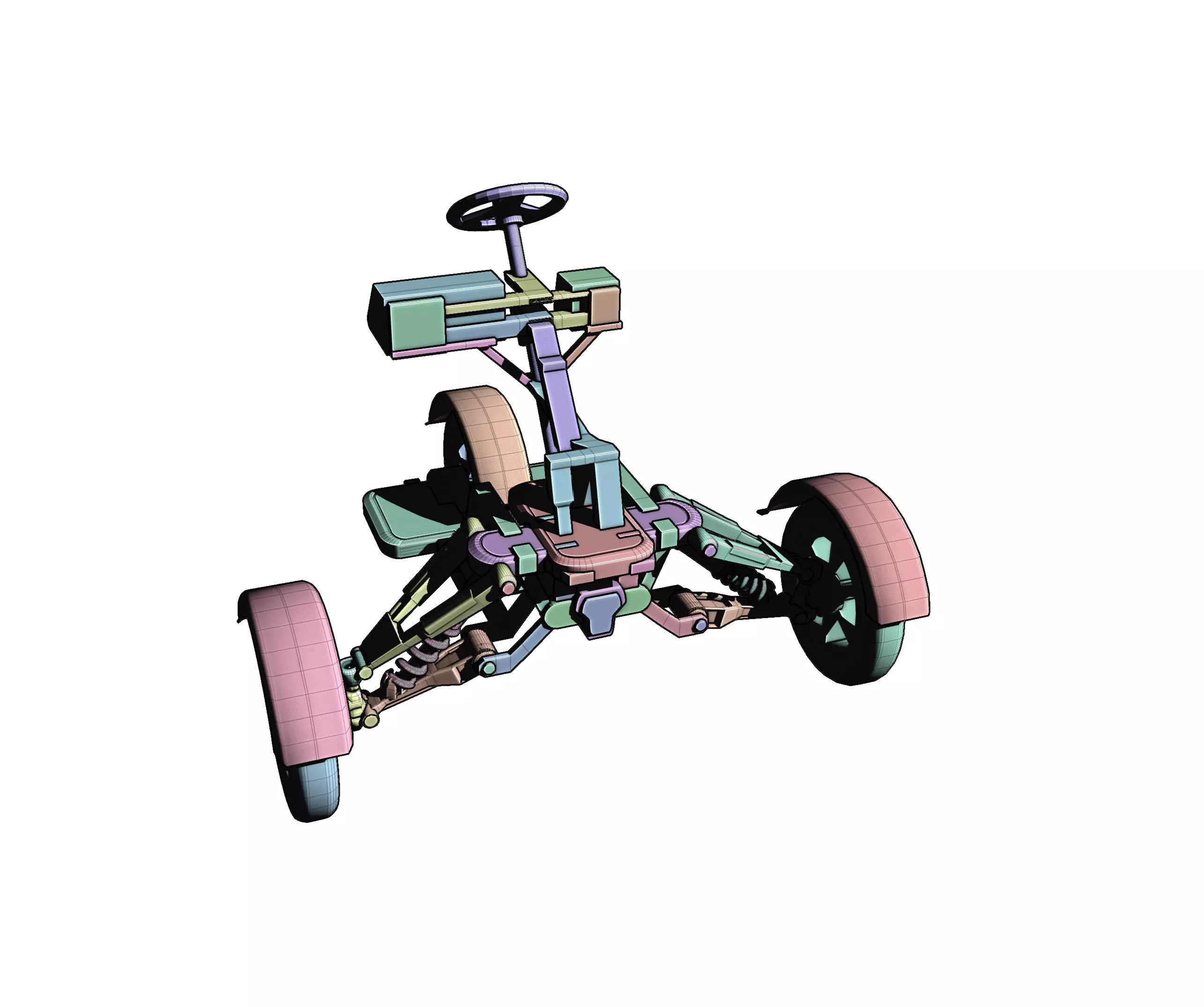 Electric Suspension Vehicle Model Design 3D model_0