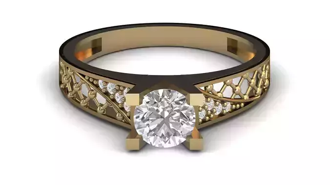 Single Stone Diamond Engagement Wedding Ring 3DM STL 68