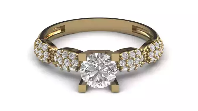 Single Stone Diamond Engagement Wedding Ring 3DM STL 67