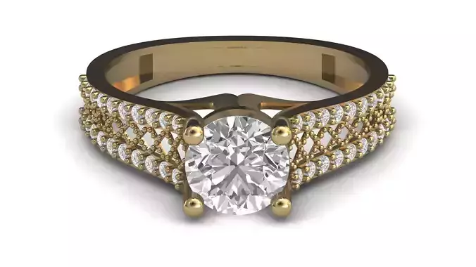 Single Stone Diamond Engagement Wedding Ring 3DM STL 66