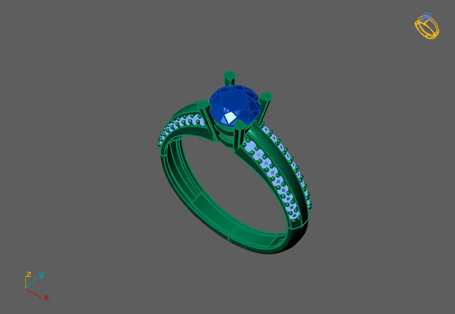 Single Stone Diamond Engagement Wedding Ring 3DM 65 3D print model_5