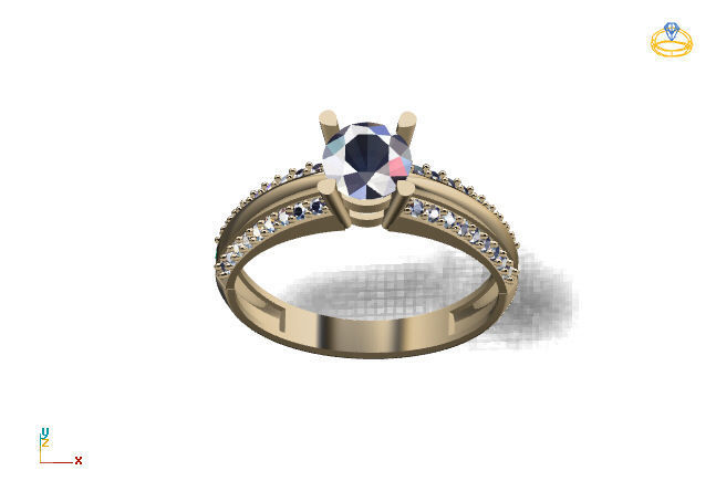 Single Stone Diamond Engagement Wedding Ring 3DM 65 3D print model_6