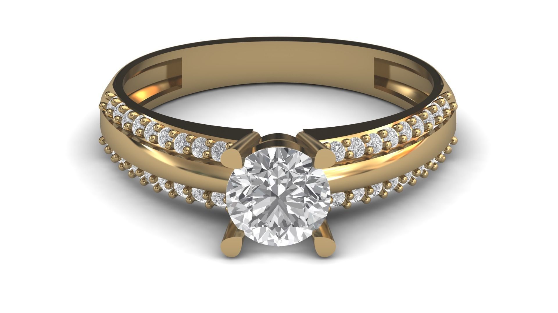 Single Stone Diamond Engagement Wedding Ring 3DM 65 3D print model_8