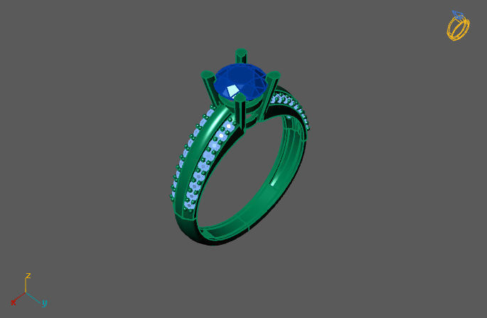 Single Stone Diamond Engagement Wedding Ring 3DM 65 3D print model_4