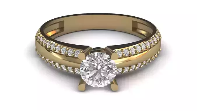 Single Stone Diamond Engagement Wedding Ring 3DM 65 3D print model