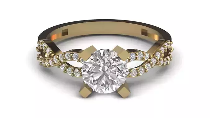 Single Stone Diamond Engagement Wedding Ring 3DM STL 64