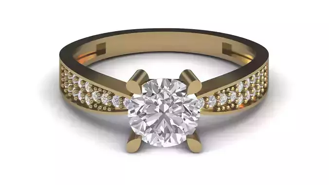 Single Stone Diamond Engagement Wedding Ring 3DM STL 63