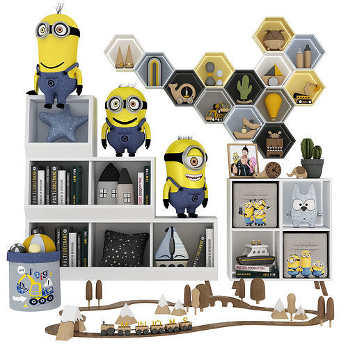 toys and furniture set  Low-poly 3D model