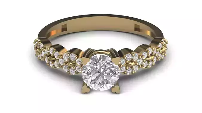 Single Stone Diamond Engagement Wedding Ring 3DM STL 61